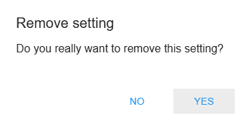 remove setting popup